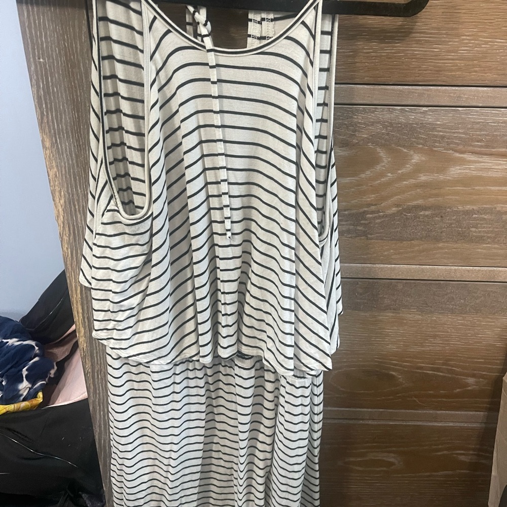 Black & white striped dress